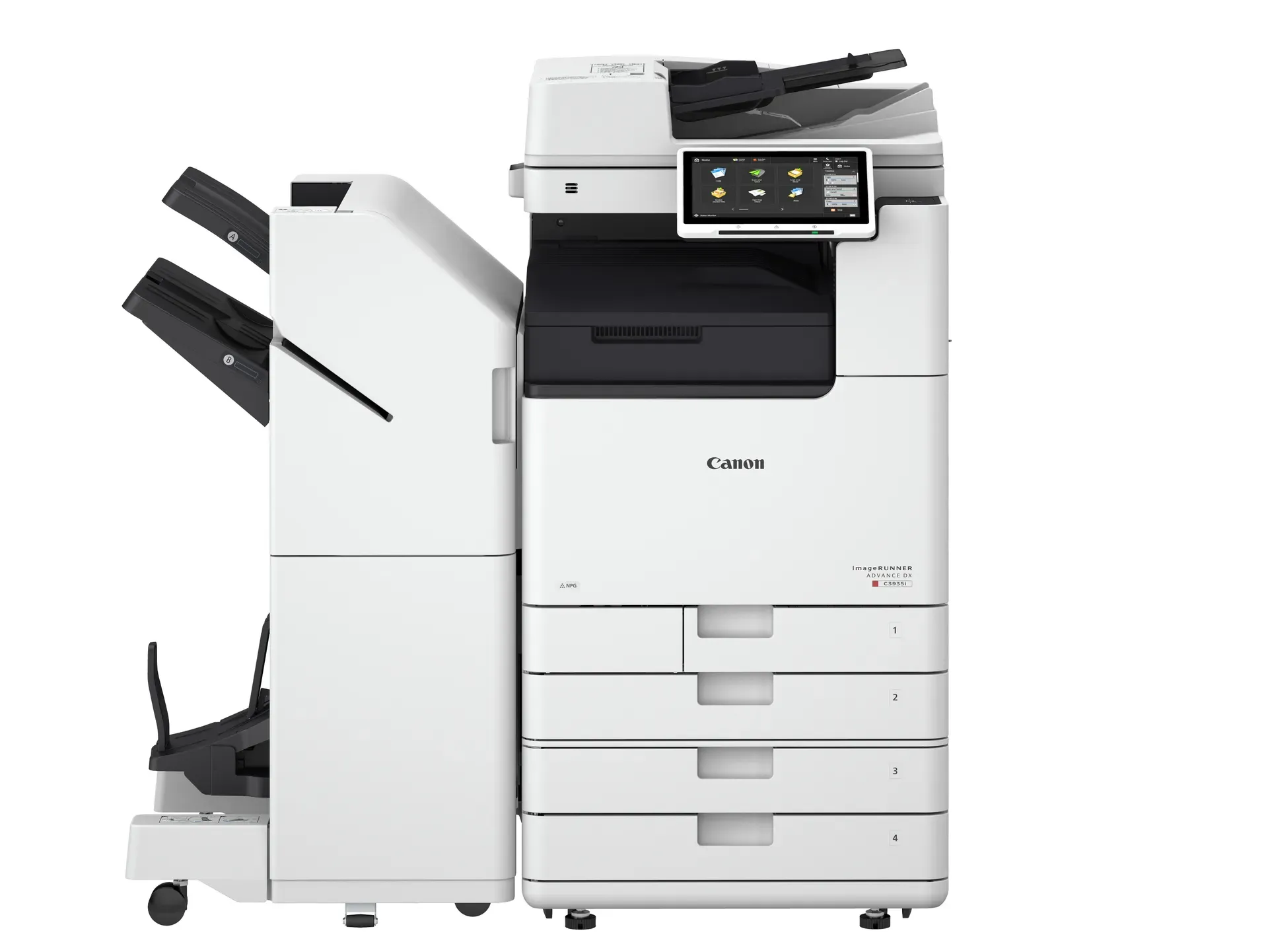 Canon imageRUNNER ADVANCE DX C3900i yan görünüm, orta ölçekli ofisler için ideal tasarım