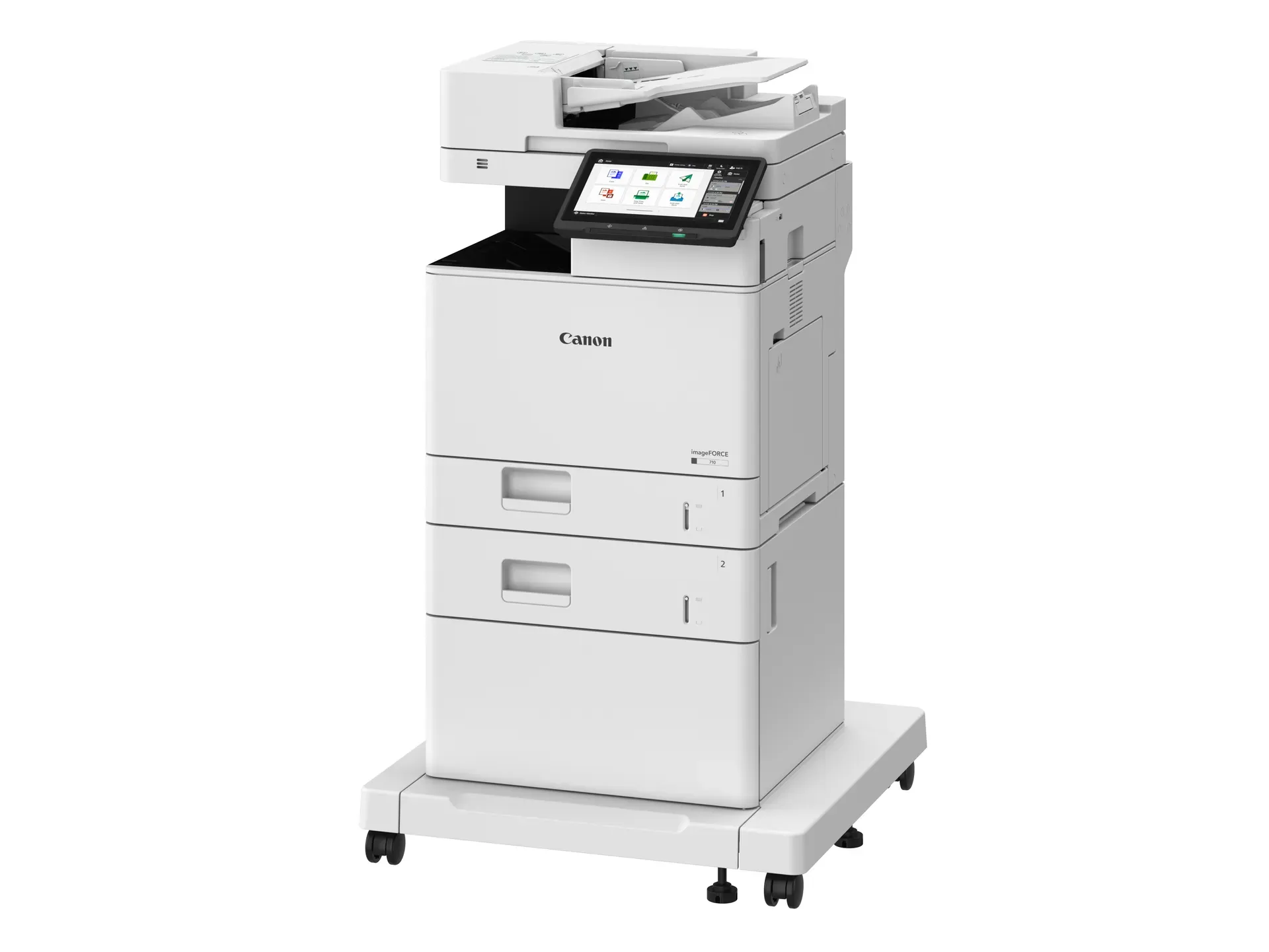 Canon imageFORCE 710 yan açı görünümü, kompakt tasarım fotokopi makinesi