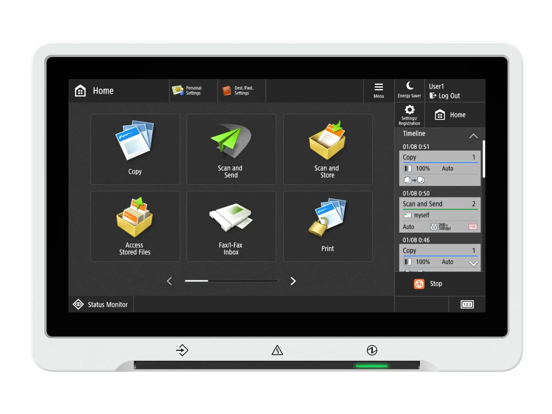 Canon imageRUNNER ADVANCE 8900 Serisi Kontrol Panel